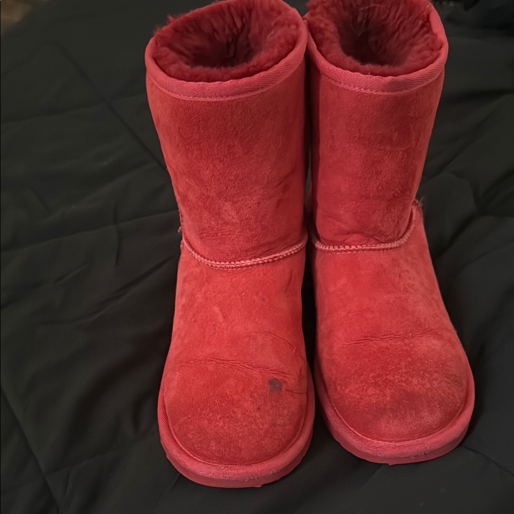 Cozy Red Shearling Boots